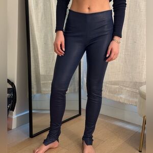 Balenciaga Navy Leather Pant